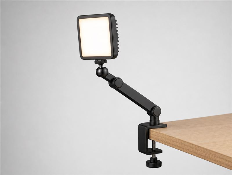 Key light on desk clamp